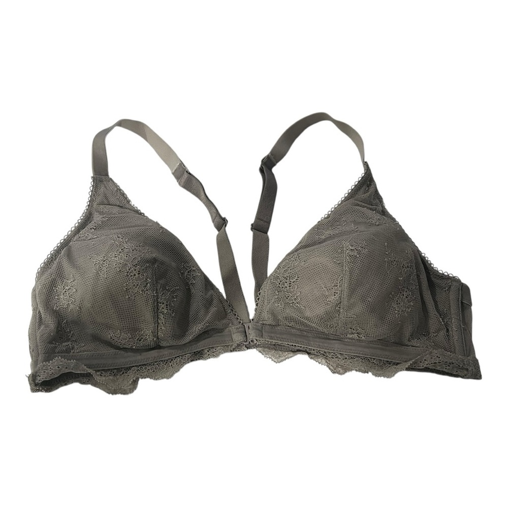 Victoria’s Secret XL front clasp grey lace bralette EUC - Picture 11 of 13